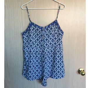 AEO Blue Patterned Romper